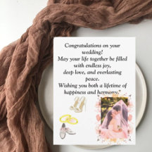 Parabéns de Casamento Floral Romântico Elegante Ca