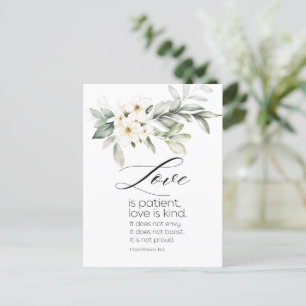 Cartão Postal Parabéns de Casamento Verso com Bíblia Floral Bran