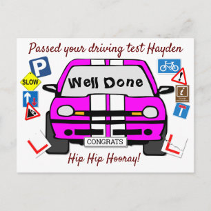 Cartão Postal Parabéns de ensaio de condução aprovados