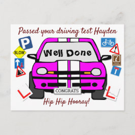 Cartão Postal Parabéns de ensaio de condução aprovados