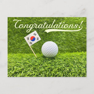 Cartão Postal Parabéns de Golfe para Golfista Coreano
