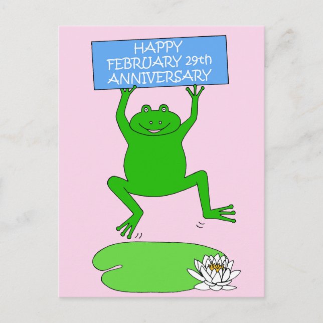 Cartão Postal Parabéns do 29 de fevereiro (Frente)