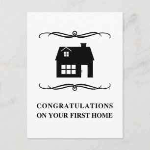 Cartão Postal parabéns em sua primeira casa: mod home