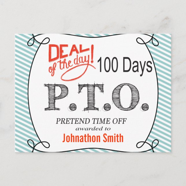 Cartão Postal Parabéns Engraçados Promovidos para Fingir o Tempo (Frente)