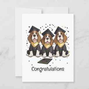 Cartão Postal Parabéns Graduação Cães Basset Hound