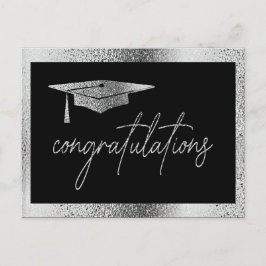 Cartão Postal Parabéns Graduação de Tampa de Graduado Prata