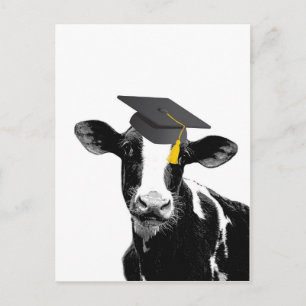 Cartão Postal Parabéns Graduação Vaca Engraçada de Boina