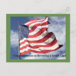 Cartão Postal Parabéns na sua carta verde