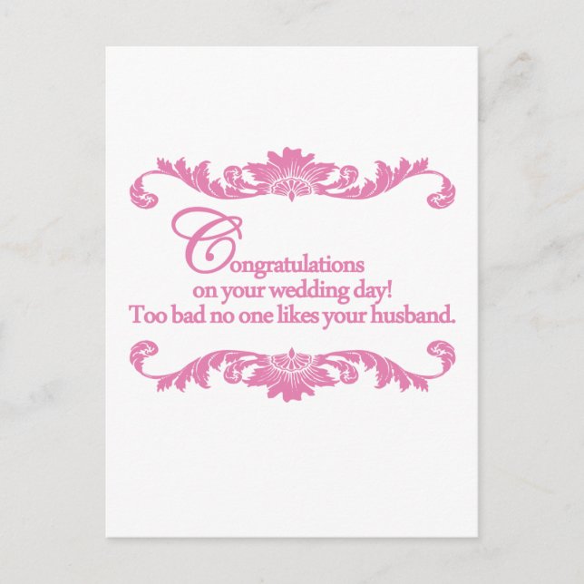 Cartão Postal Parabéns no dia do seu casamento! (Frente)