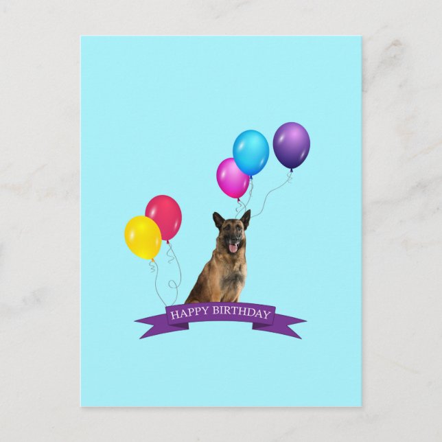 Cartão Postal Parabéns para german shepherd Cachorro (Frente)