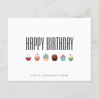 Cartão Postal Parabéns para o Cupcake de negócios
