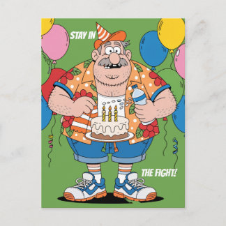 Cartão Postal Parabéns para o Homem do Canto de Boxe