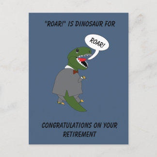 Cartão Postal Parabéns pela Aposentadoria Dinossauro Personaliza