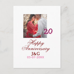 Cartão Postal Parabéns pelos 20 anos aniversário feliz adicionar
