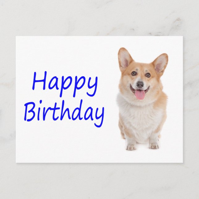 Cartão Postal Parabéns Pembroke Corgi Puppy Dog Cartão-Postal (Frente)
