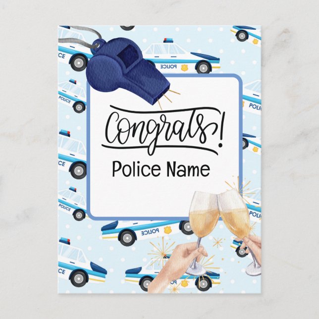 Cartão Postal Parabéns Polícia  (Frente)
