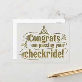 Cartão Postal Parabéns por ter passado o cheque!