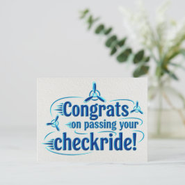 Cartão Postal Parabéns por ter passado o cheque!