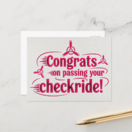 Cartão Postal Parabéns por ter passado o cheque!