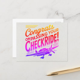 Cartão Postal Parabéns por ter passado o cheque!