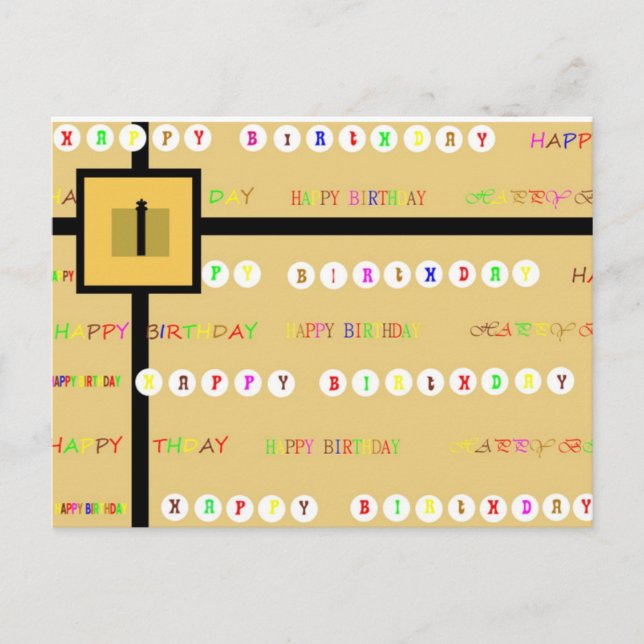 Cartão Postal Parabéns presente (Frente)