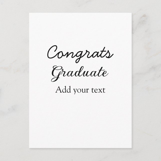 Cartão Postal Parabéns simples e minimalistas adicione sua (Frente)