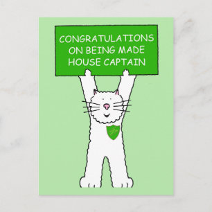 Cartão Postal Parabéns sobre tornar-se capitão da Casa