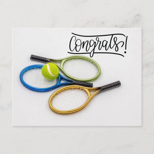 Cartão Postal Parabéns tênis para jogador (Frente)