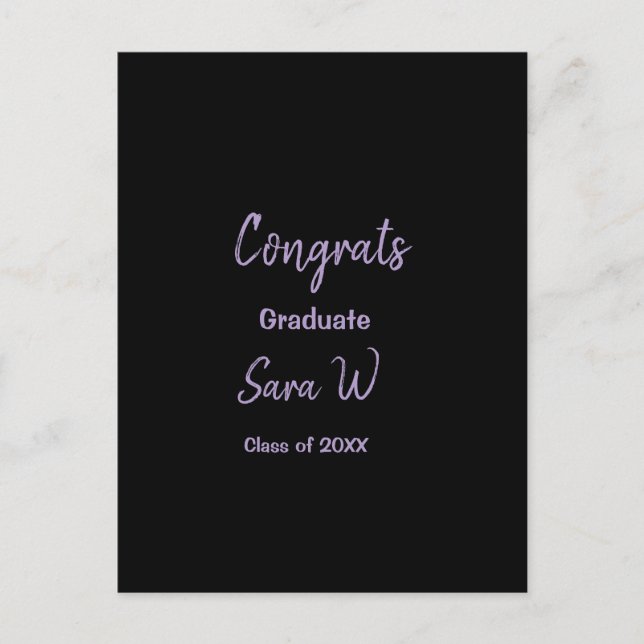 Cartão Postal Parabéns turma de ano nome escola faculdade (Frente)