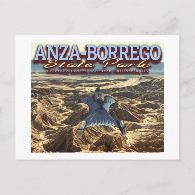 CARTÃO POSTAL PARACHUT - ANZA BORREGO DESERT - CALIFÓRNIA EUA (Frente)