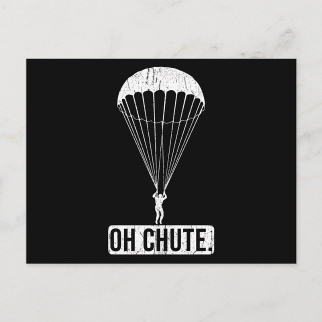 Cartão Postal Parachute Skydiving Oh Chute (Frente)