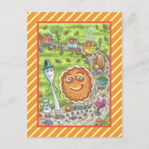 CARTÃO POSTAL PARADA DE PIE DE PUMPKIN, OBRIGADO COM A CELEBRAÇÃ