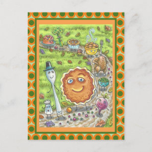 CARTÃO POSTAL PARADA DE PIE DE PUMPKIN, OBRIGADO COM A CELEBRAÇÃ