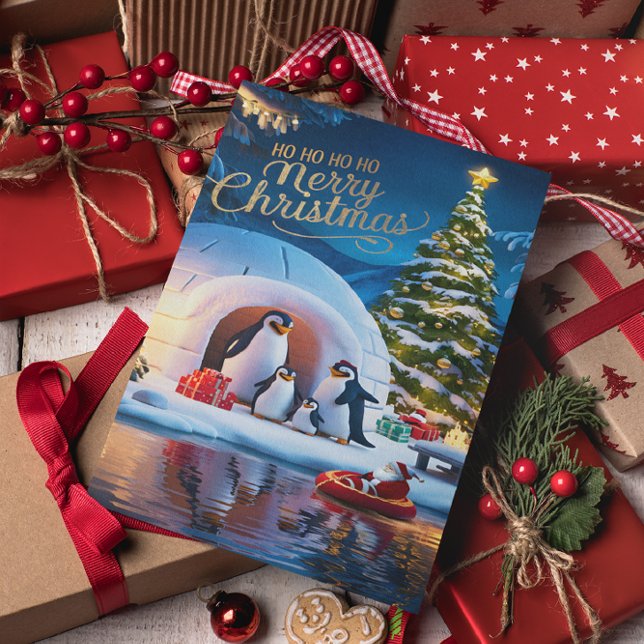 Cartão Postal Parada de Pinguim em Igloo (Criador carregado)