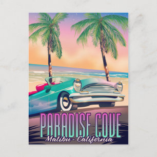 Cartão Postal Paradise Cove, Malibu, poster de viagens da Califó