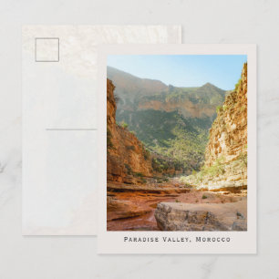 Cartão Postal Paradise Valley, paisagem e viagem em Marrocos