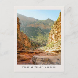 Cartão Postal Paradise Valley, paisagem e viagem em Marrocos