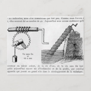 Cartão Postal Parafuso de Arquimedes