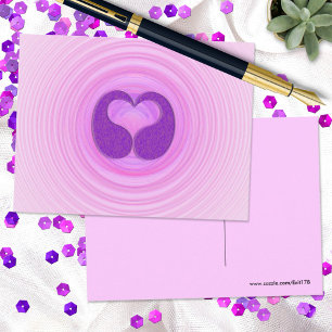 Cartão Postal Parafusos Cor-de-Rosa Coração Roxo Parabéns