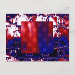 Cartão Postal Paragem   Arte Fractal Vermelha e Azul