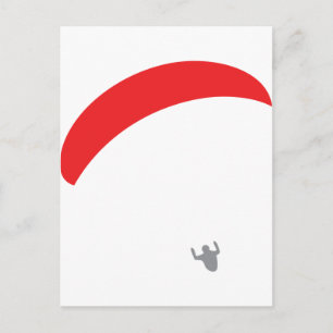 Cartão Postal paraglider red - parapente