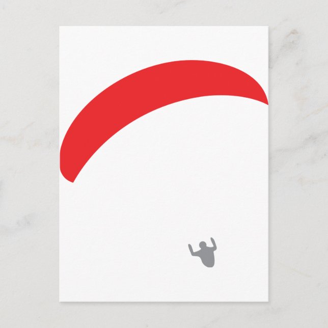 Cartão Postal paraglider red - parapente (Frente)