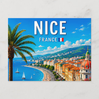 Cartão Postal Paraíso Costeiro da Riviera Francesa de Nice