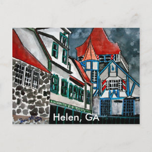 Cartão Postal Paraíso de férias Helen GA cidade alemã arte na Ge