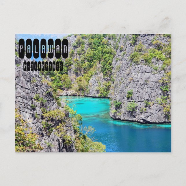 Cartão Postal Paraíso Majestoso Palawan nas Filipinas (Frente)