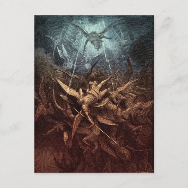 Cartão Postal Paraíso Perdido: Queda Dos Anjos Rebeldes (Frente)