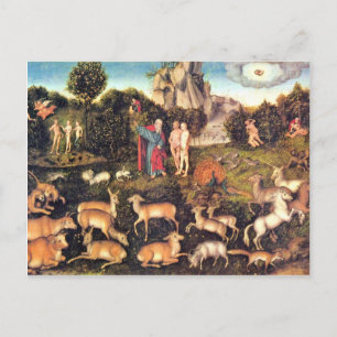Cartão Postal Paraíso Por Cranach D. Ä. Lucas (Melhor Qualidade)