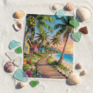Cartão Postal Paraíso Tropical Casa de Praia à Beira-Mar Olá