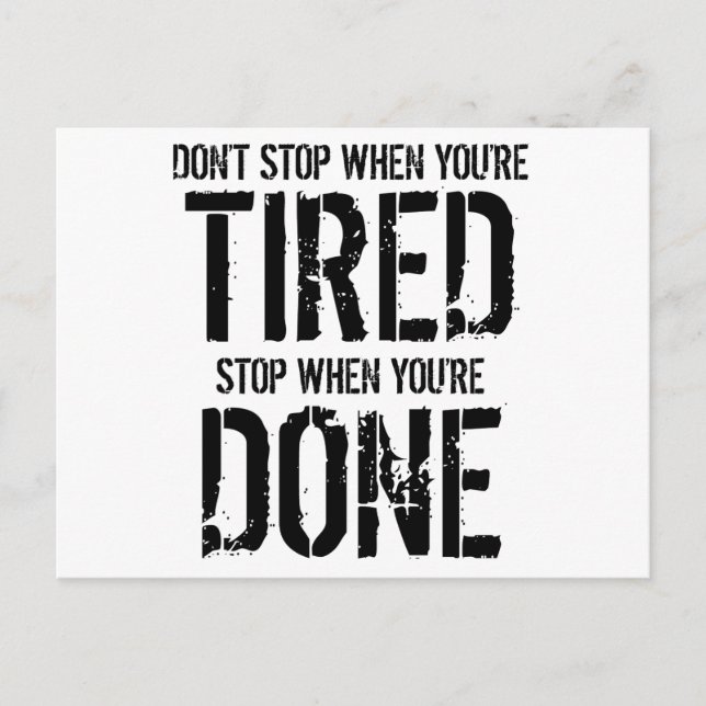 Cartão Postal Parar quando terminar (Frente)