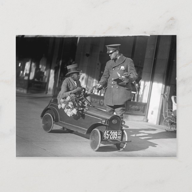 Cartão Postal Parar Tráfego de Carro de Pedal, 1922 (Frente)